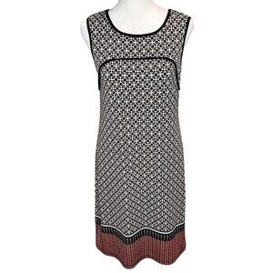 NWT Max Studio Black & White Geometric Sleeveless Shift Dress Size XS